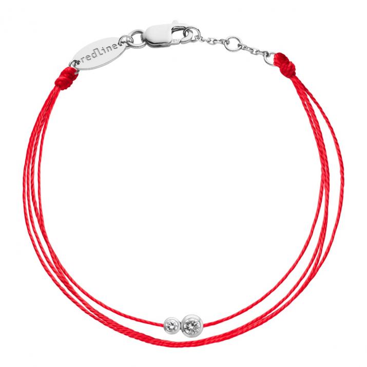 Pulsera multihilos para hombre con diamante de 0.15ct en base de oro blanco - Redline - 0++