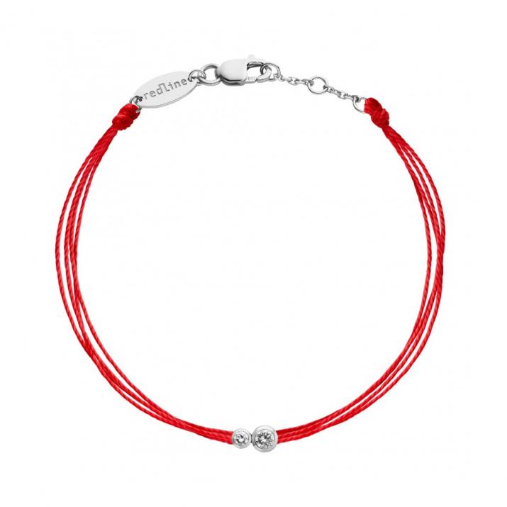 Multi string bracelet with 0.15ct diamond in white gold bezel setting - Redline - 0++