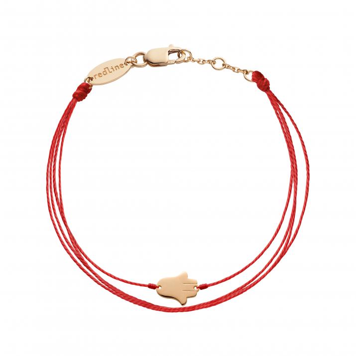 Multi string bracelet with hand of Fatima in rose gold - Redline