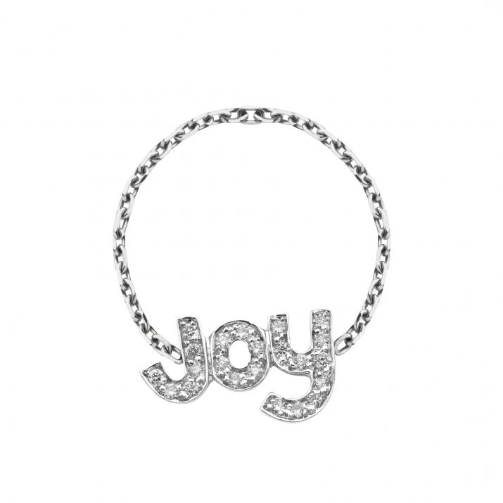 Anillo rígido joy con diamantes en oro blanco - Redline - 0++