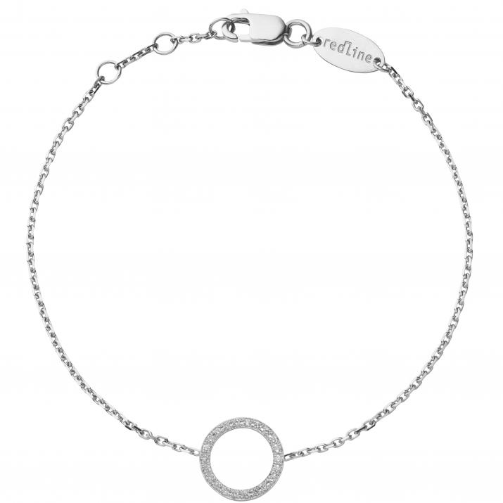 Chain Bracelet For Women with 0.16ct Round Diamond in White Gold Pavé Setting - Redline