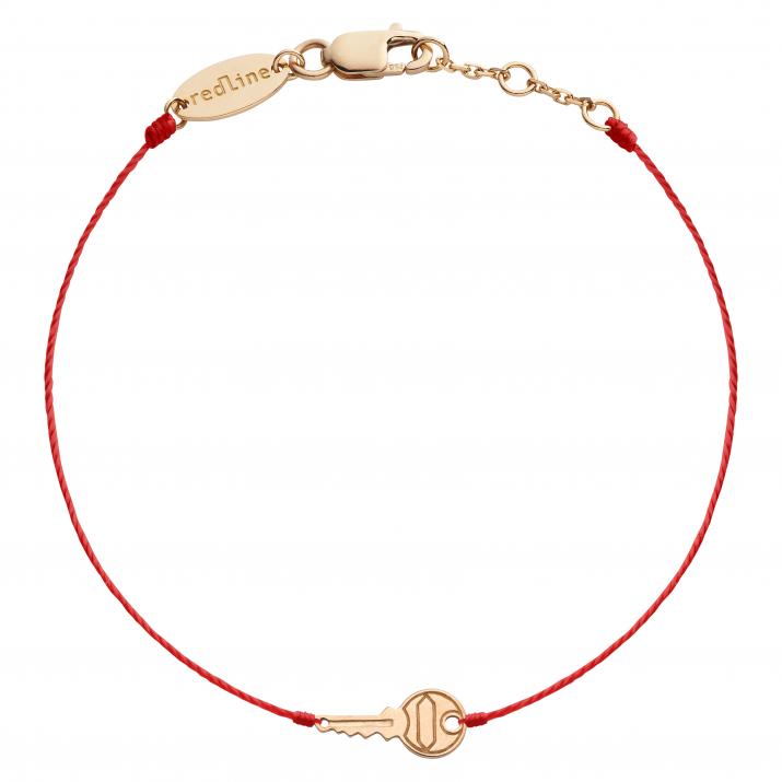 Pulsera en hilo con llave en oro rosa - Redline