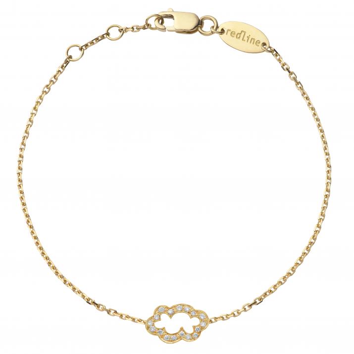 Yellow gold chain bracelet with diamond-paved cloud - Redline