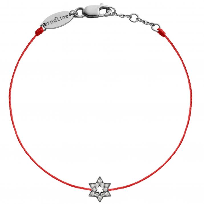 Pulsera en hilo con estrella en diamantes en oro negro - Redline