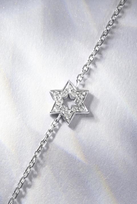 Pulsera en cadena con estrella en diamantes en oro blanco - Redline - 0++