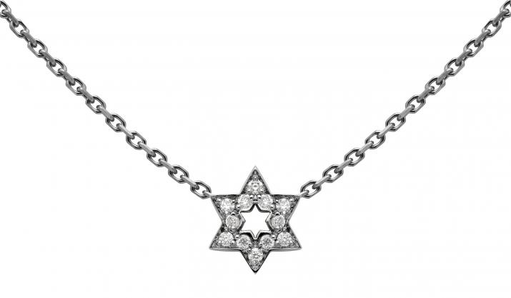 Collar en cadena con estrella en diamantes en oro negro - Redline