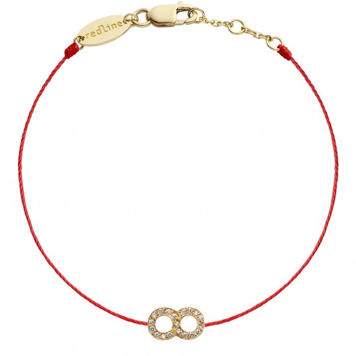 String Bracelet For Women with 0.10ct Round Diamond in Yellow Gold Pavé Setting - Redline