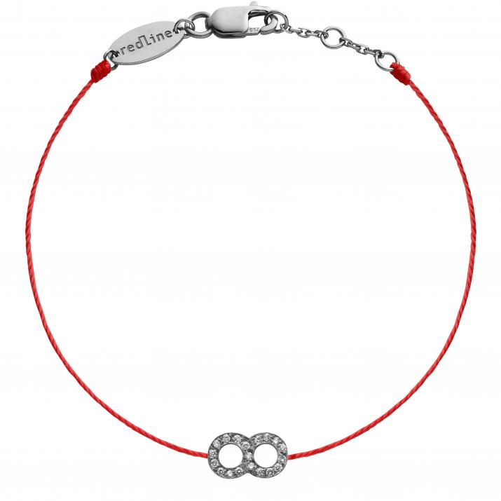 String Bracelet For Women with 0.10ct Round Diamond in Black Gold Pavé Setting - Redline