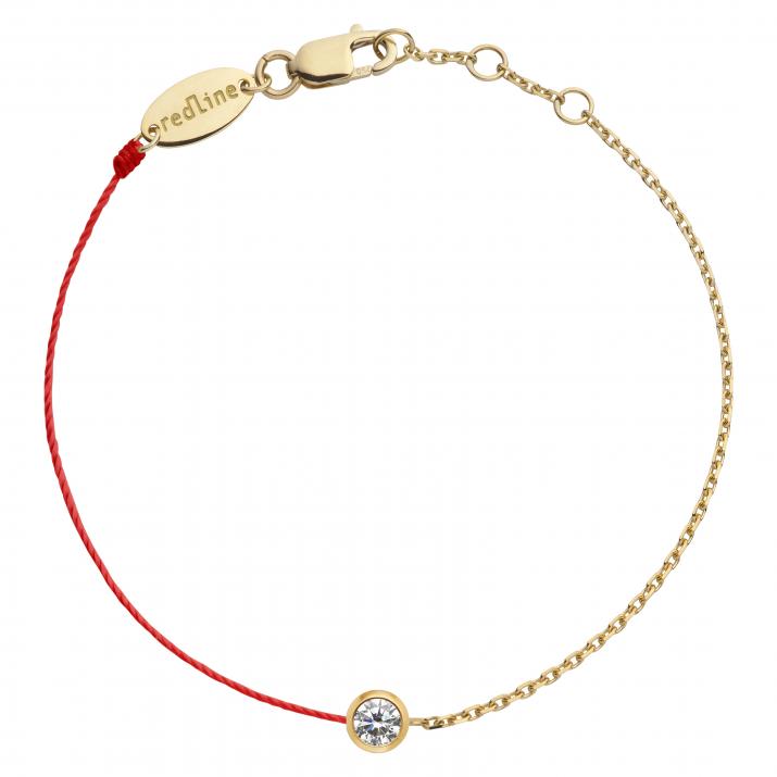 Pulsera en hilo para hombre con diamante de 0.10ct en oro amarillo - Redline - 0++