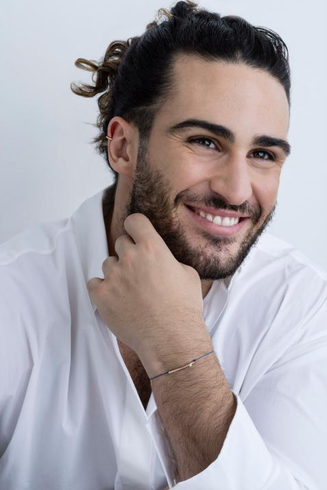 Pulsera de hilo y tubo con diamante con cierre en oro rosa - Redline - 0++