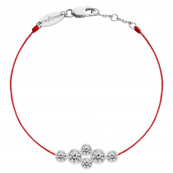 Pulsera en hilo con 0.40ct de diamantes en base de oro blanco - Redline - 0++