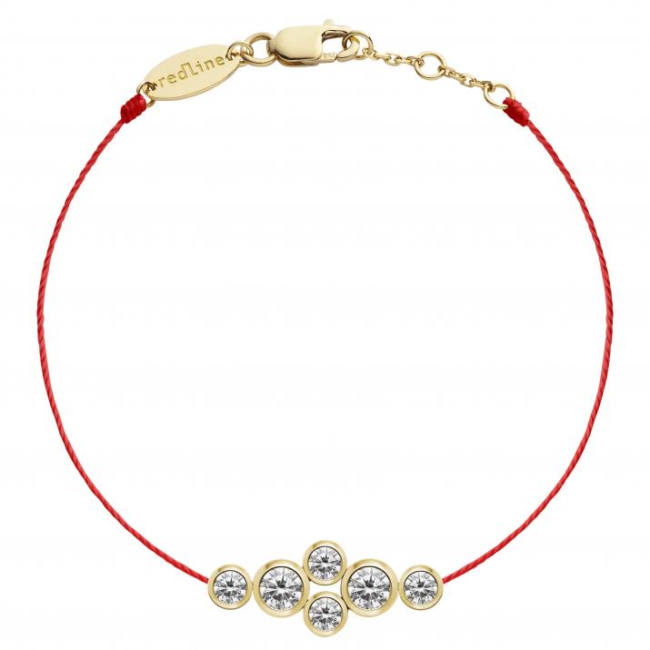Pulsera en hilo con 0.40ct de diamantes en base de oro amarillo - Redline - 0++