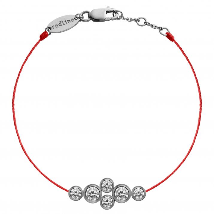 Pulsera en hilo con 0.40ct de diamantes en base de oro negro - Redline - 0++