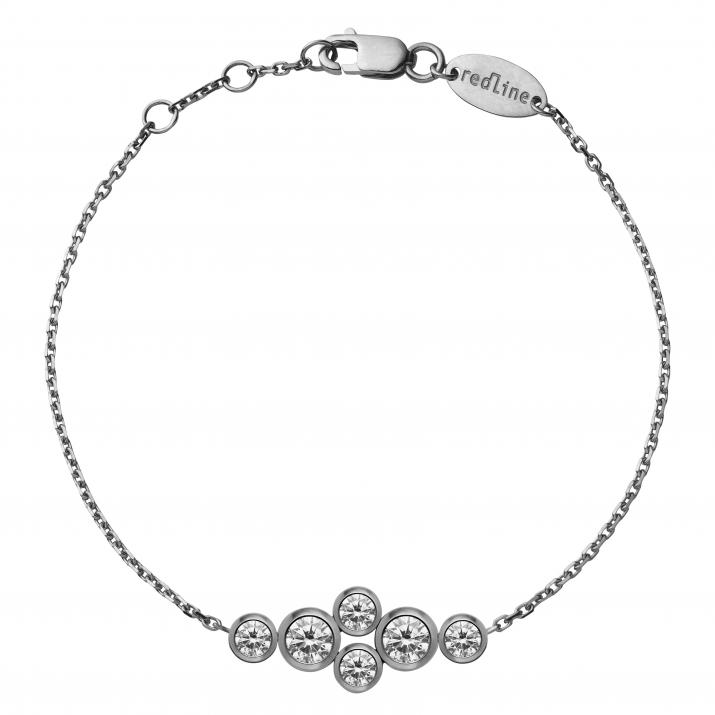 Chain bracelet with 0.4ct diamonds in black gold bezel setting - Redline - 0++