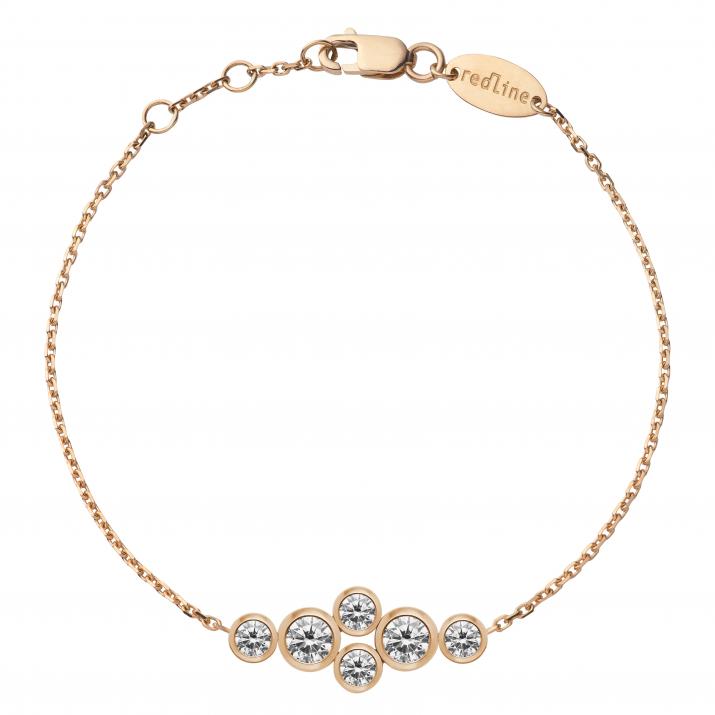 Pulsera en cadena con 0.40ct de diamantes en oro rosa - Redline - 0++