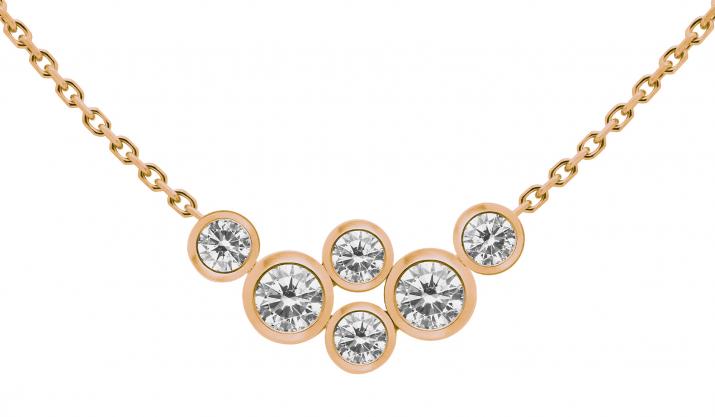 Collar en cadena con 0.40ct de diamantes en base de oro rosa - Redline - 0++