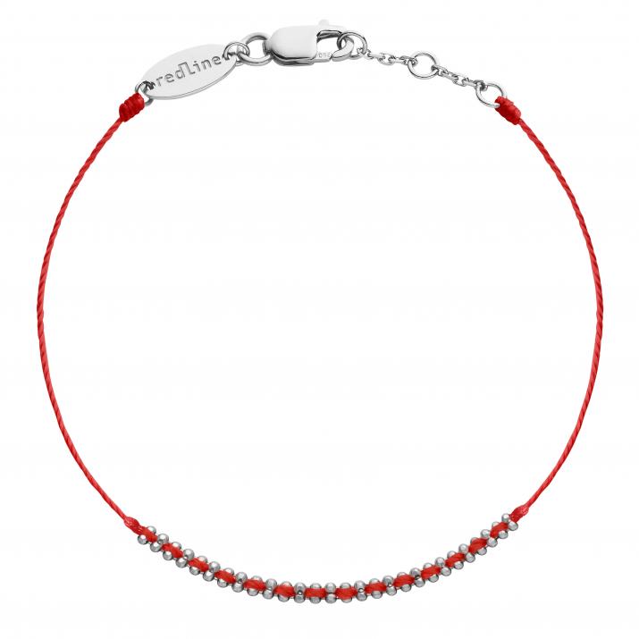 String bracelet with white gold mesh - Redline - 0++