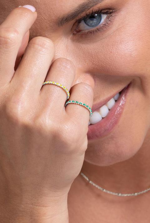 String ring with white gold mesh - Redline - 0++