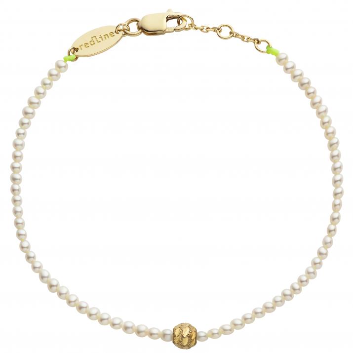 Pulsera de perlas con diamante con base en oro amarillo - Redline - 0++