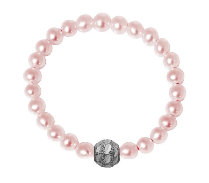 Anillo de perlas con diamante con base en oro negro - Redline - 0++