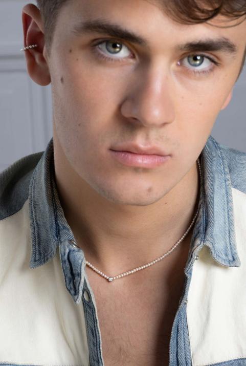 Collar femenino diamante y perla pura (s) oro blanco - Redline - 0++