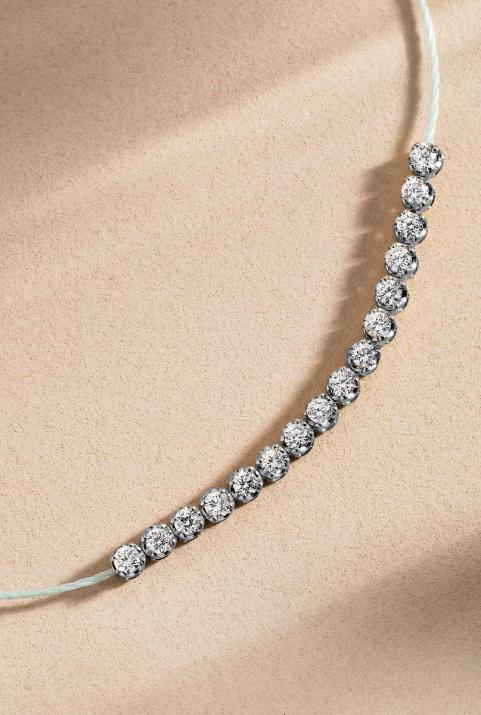 Pulsera en hilo con diamante de 0.29ct en oro negro - Redline - 0++