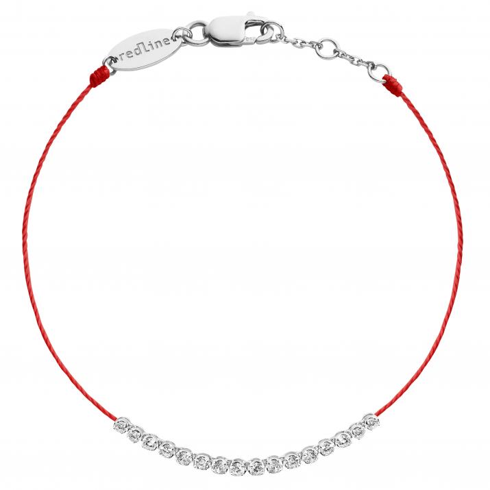 Pulsera en hilo con diamante de 0.29ct en oro blanco - Redline - 0++