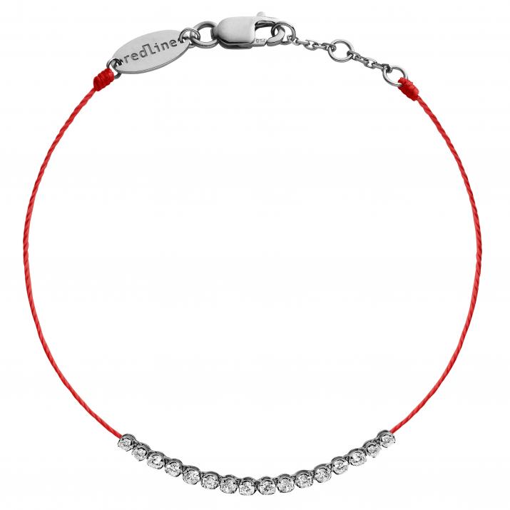 Pulsera en hilo con diamante de 0.29ct en oro negro - Redline - 0++