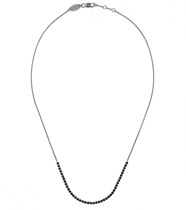 Collar en cadena con 0.80ct de diamantes negros en oro negro - Redline - 0++