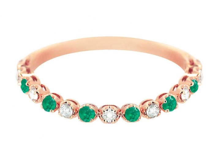 Anillo marilyn esmeral rosa oro - Redline - 0++