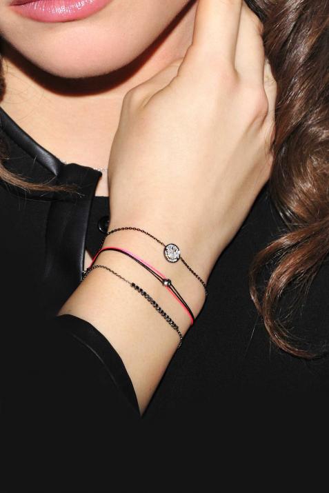 Pulsera en cadena con 0.30ct de diamantes negros en oro amarillo - Redline - 0++