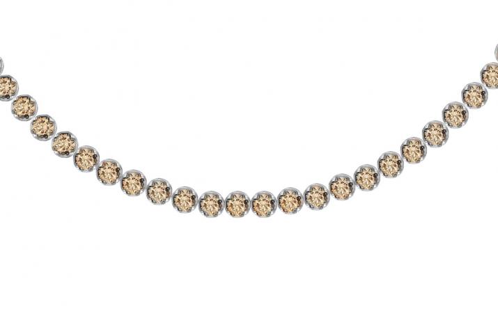 Pulsera en cadena con 0.29ct de diamantes champaña en oro blanco - Redline - 0++