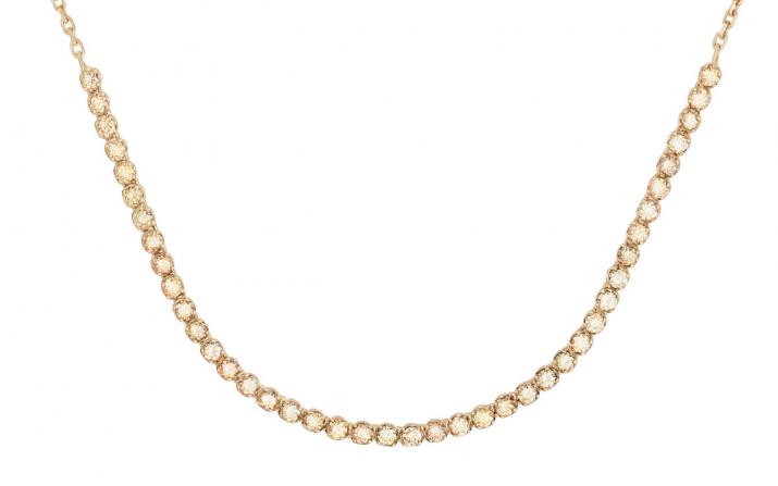 Chain Necklace Marilyn Diamonds Champages Rose Gold RedLine Jewelry - Redline - 0++
