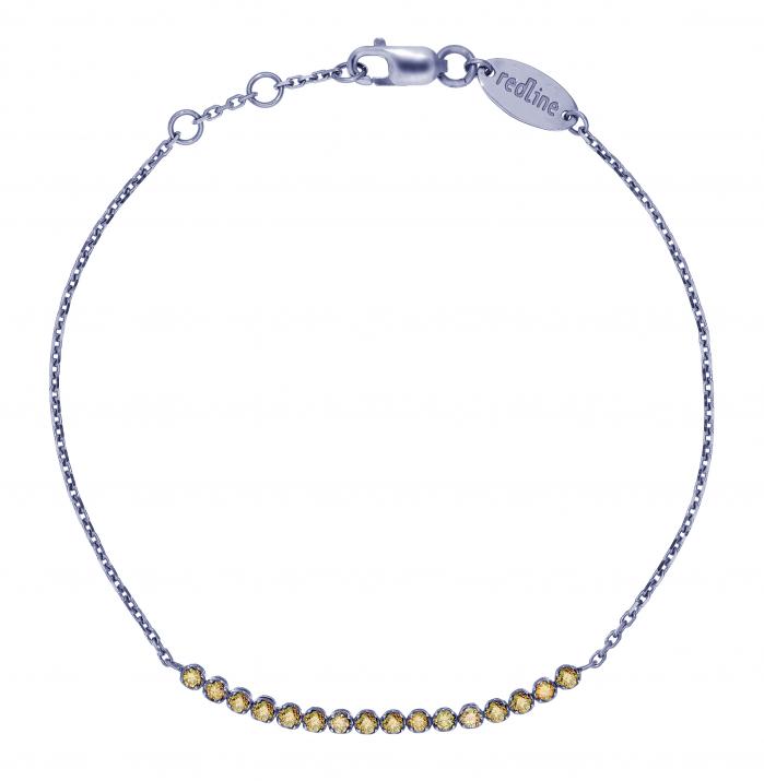 Chain Bracelet Marilyn Diamants Champagnes Black Gold RedLine Jewelry - Redline - 0++