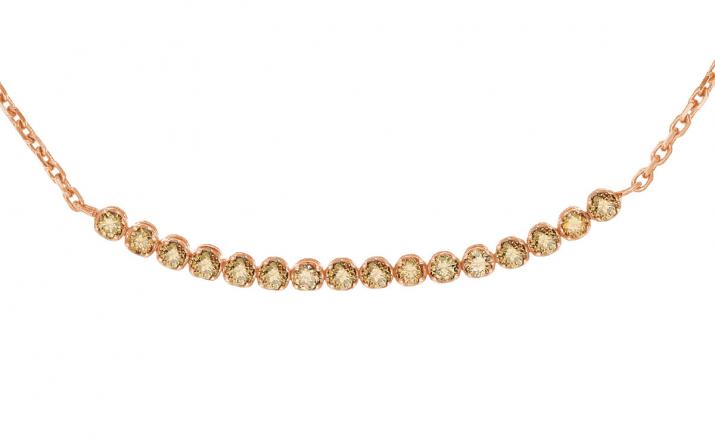 Chain Bracelet Marilyn Diamants Champagnes Rose Gold RedLine Jewelry - Redline - 0++