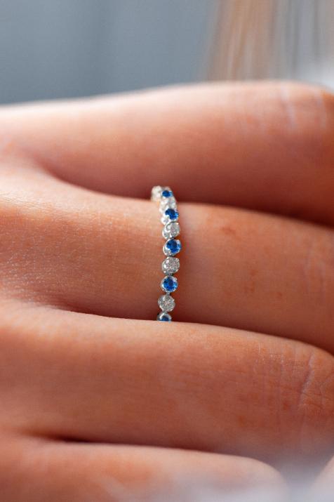 Anillo Marilyn Colored Saphir Oro Blanco - Redline - 0++