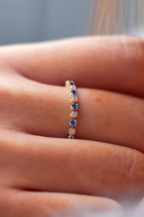 Anillo Marilyn Colored Saphir Oro Amarillo - Redline - 0++