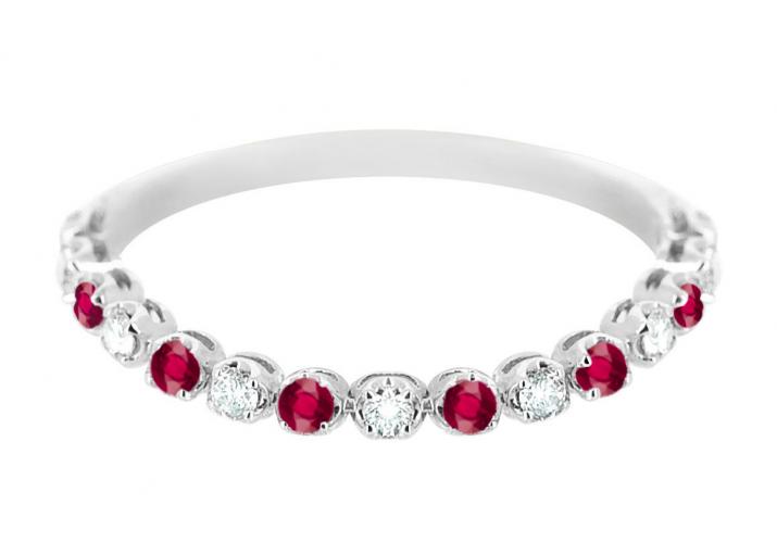 Anillo marilyn ruby dorado blanco - Redline - 0++