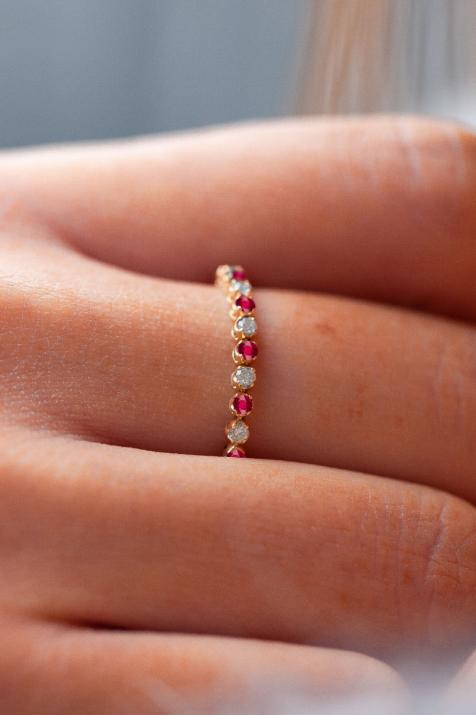 Anillo marilyn ruby oro amarillo - Redline - 0++