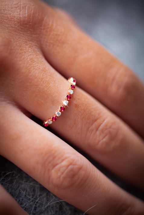 Anillo Marilyn Ruby Pink Gold - Redline - 0++