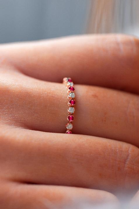 Anillo Marilyn Ruby Pink Gold - Redline - 0++