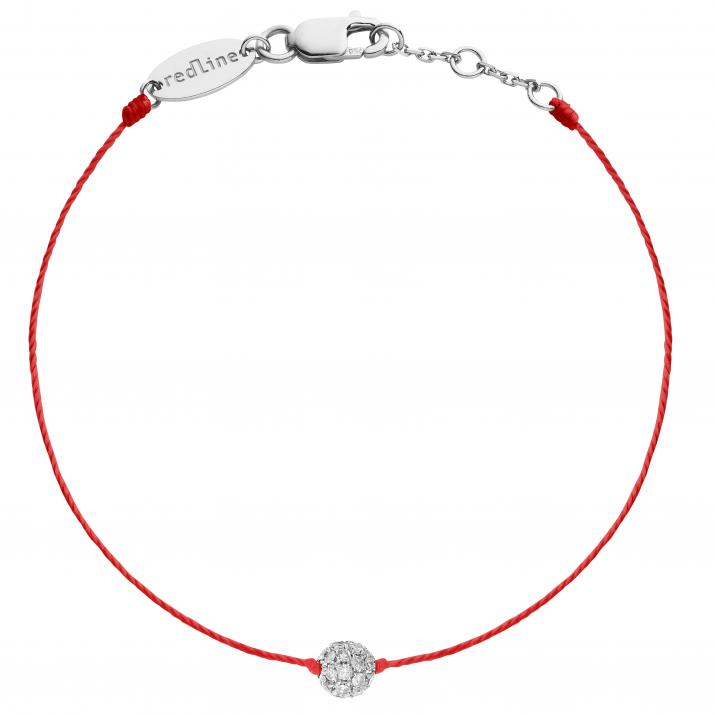 String bracelet with 0.19ct diamonds in white gold prong setting - Redline