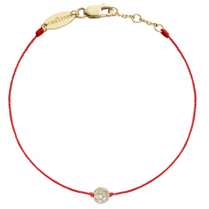 String bracelet with 0.19ct diamonds in yellow gold prong setting - Redline