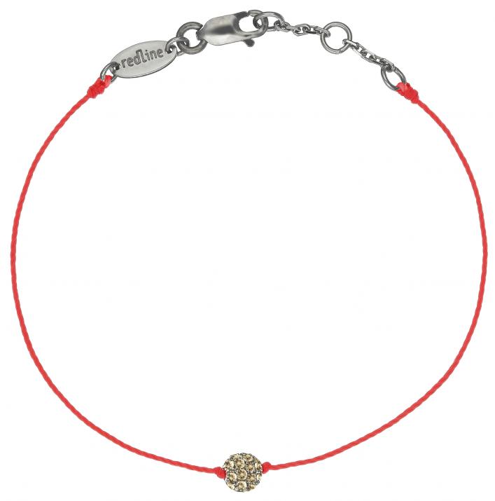 String Bracelet Pompon Brown Diamond Black Gold RedLine Jewelry - Redline - 0++