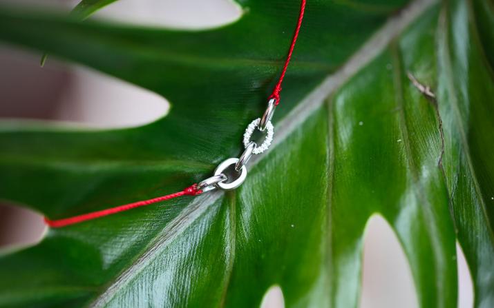 String Bracelet Sacré Demi Pavé White Gold RedLine Jewelry - Redline