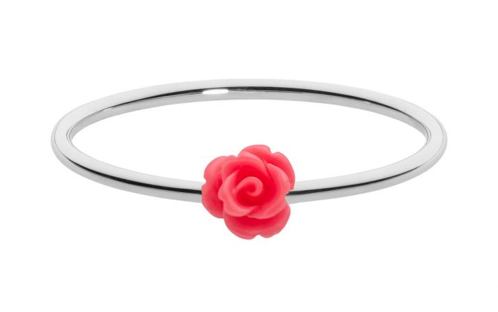 Anillo rígido con rosa en oro blanco - Redline - 0++