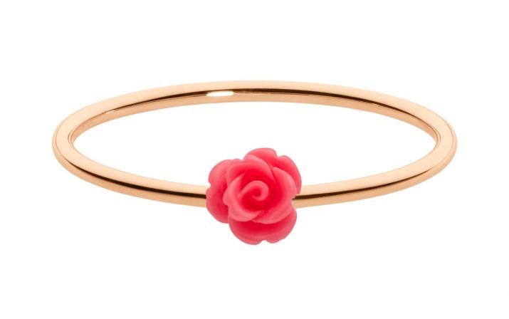 Anillo rígido con rosa en oro rosa - Redline - 0++