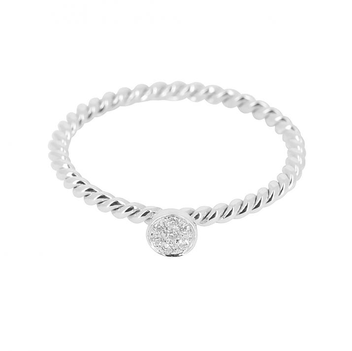 Ring with 0.03ct Round Diamond in White Gold Bezel Setting - Redline