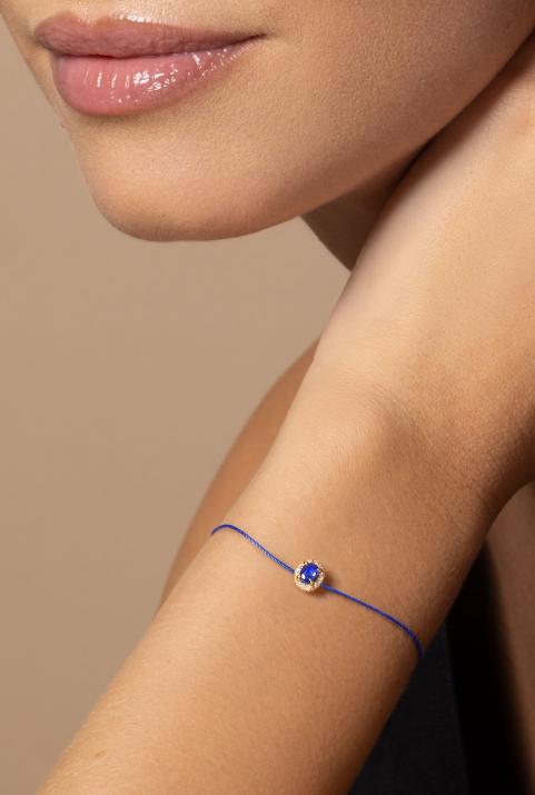 Sapphire and diamonds string bracelet in rose gold - Redline - 0++