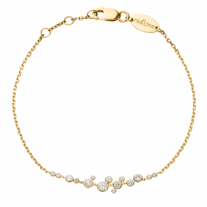 Chain bracelet with 0.65ct diamonds in yellow gold bezel setting - Redline - 0++